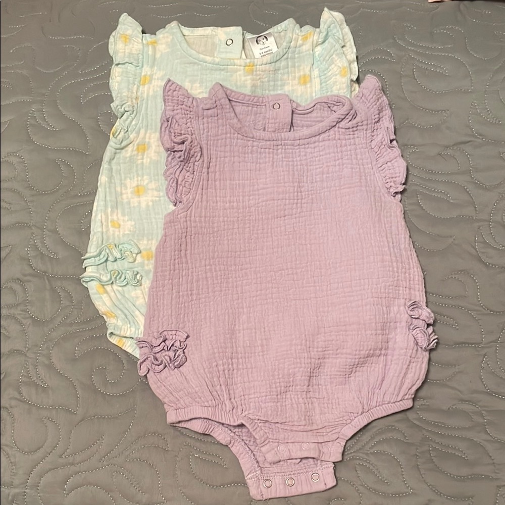 Lavender and Mint Ruffle Onesie